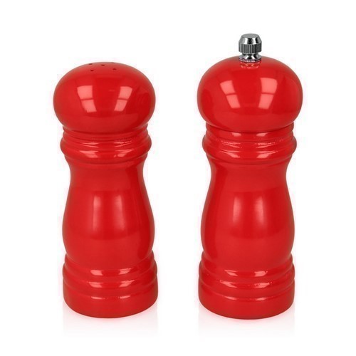 SET SALERO/PIMENTERO METALTEX LACADO ROJO 14CMS